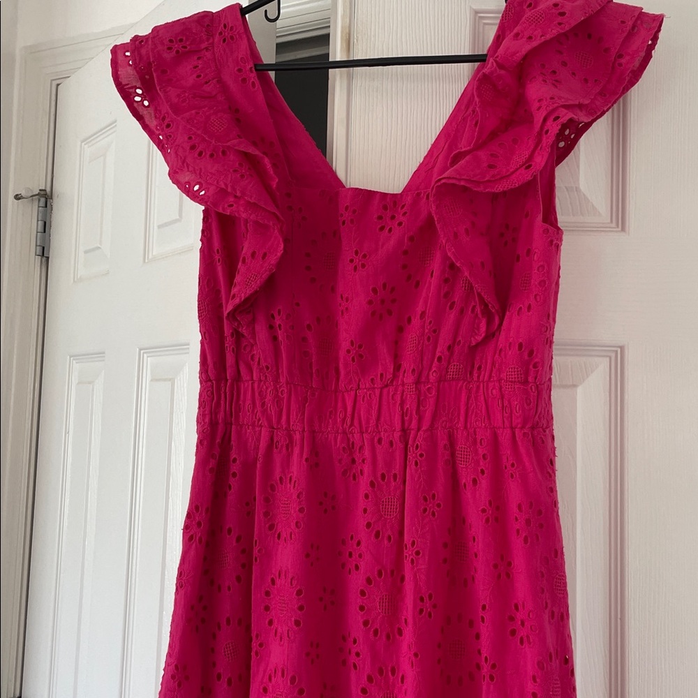 Pink Eyelet Ruffle Dress - Picture 4 of 4